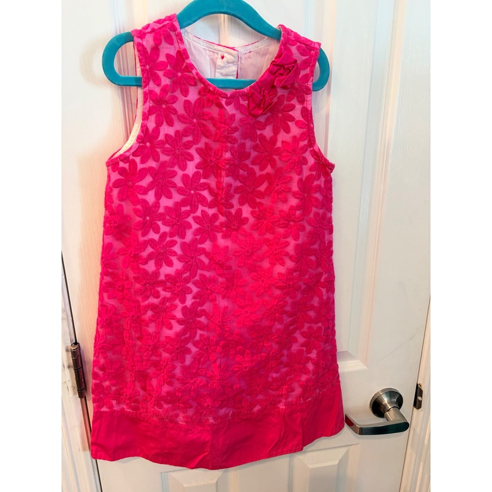 Gymboree Dress Pink Floral Embroidered Sleeveless Party Occasion Girl Size 10